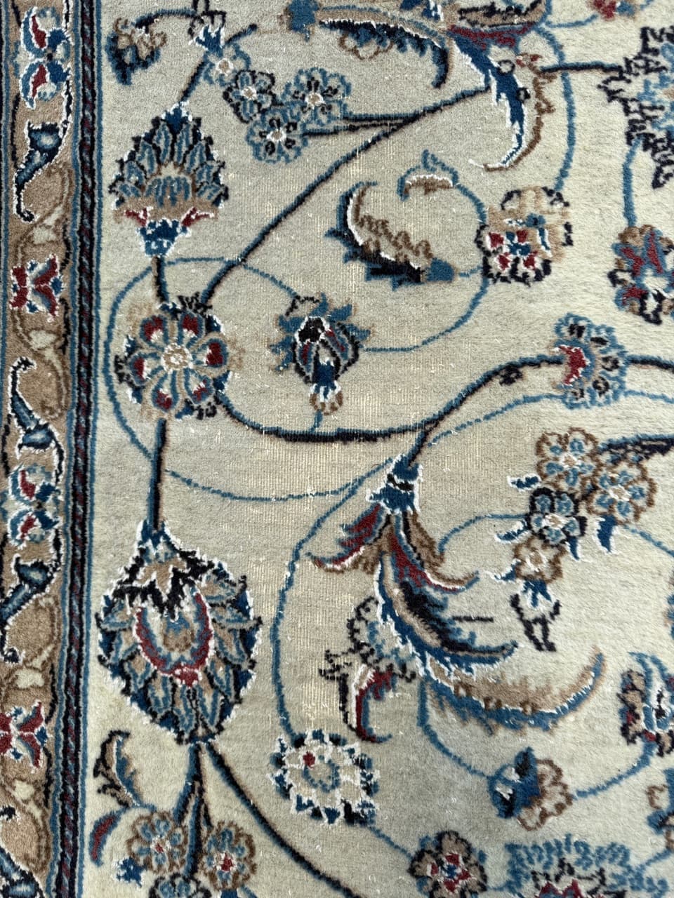 Dywan Nain, 330x245 cm, beżowy, wełna z jedwabiem, Iran, lata 90. - 290297