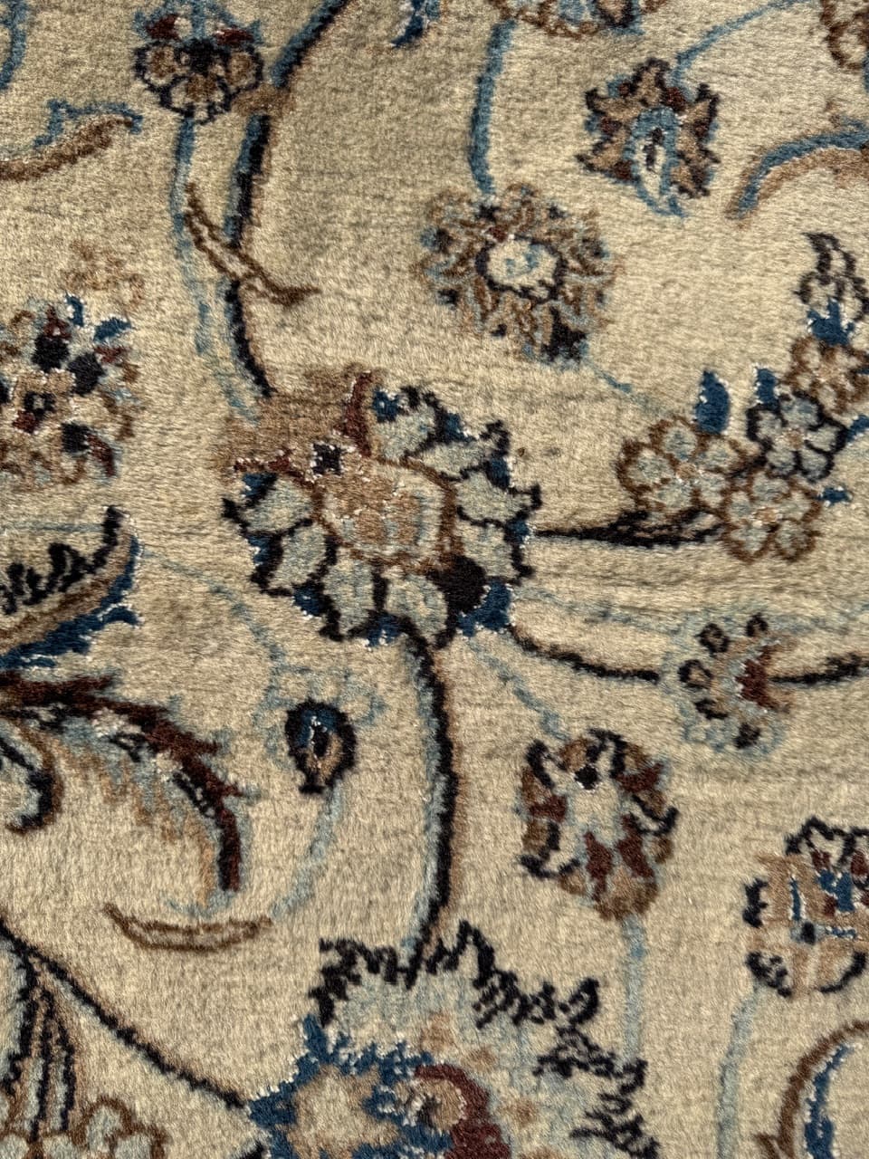 Dywan Nain, 330x245 cm, beżowy, wełna z jedwabiem, Iran, lata 90. - 290309