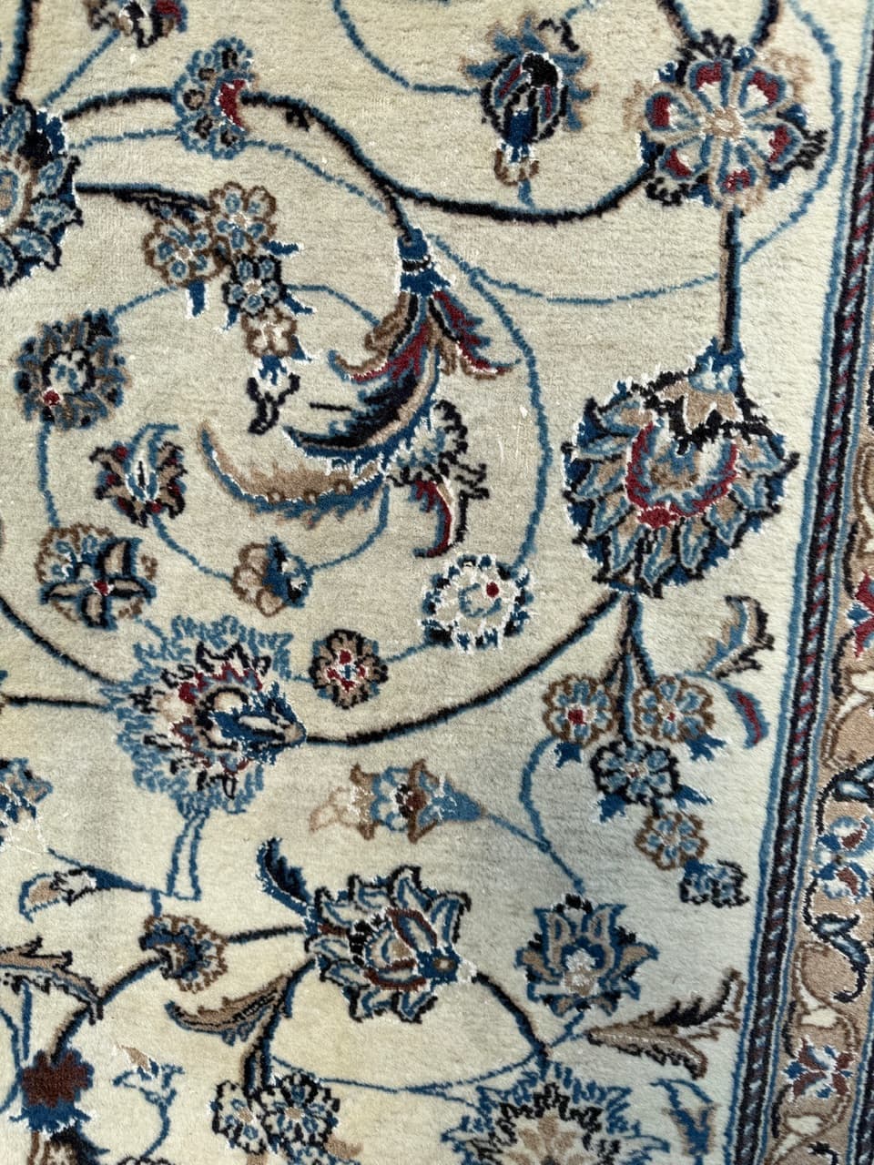 Dywan Nain, 330x245 cm, beżowy, wełna z jedwabiem, Iran, lata 90. - 290296