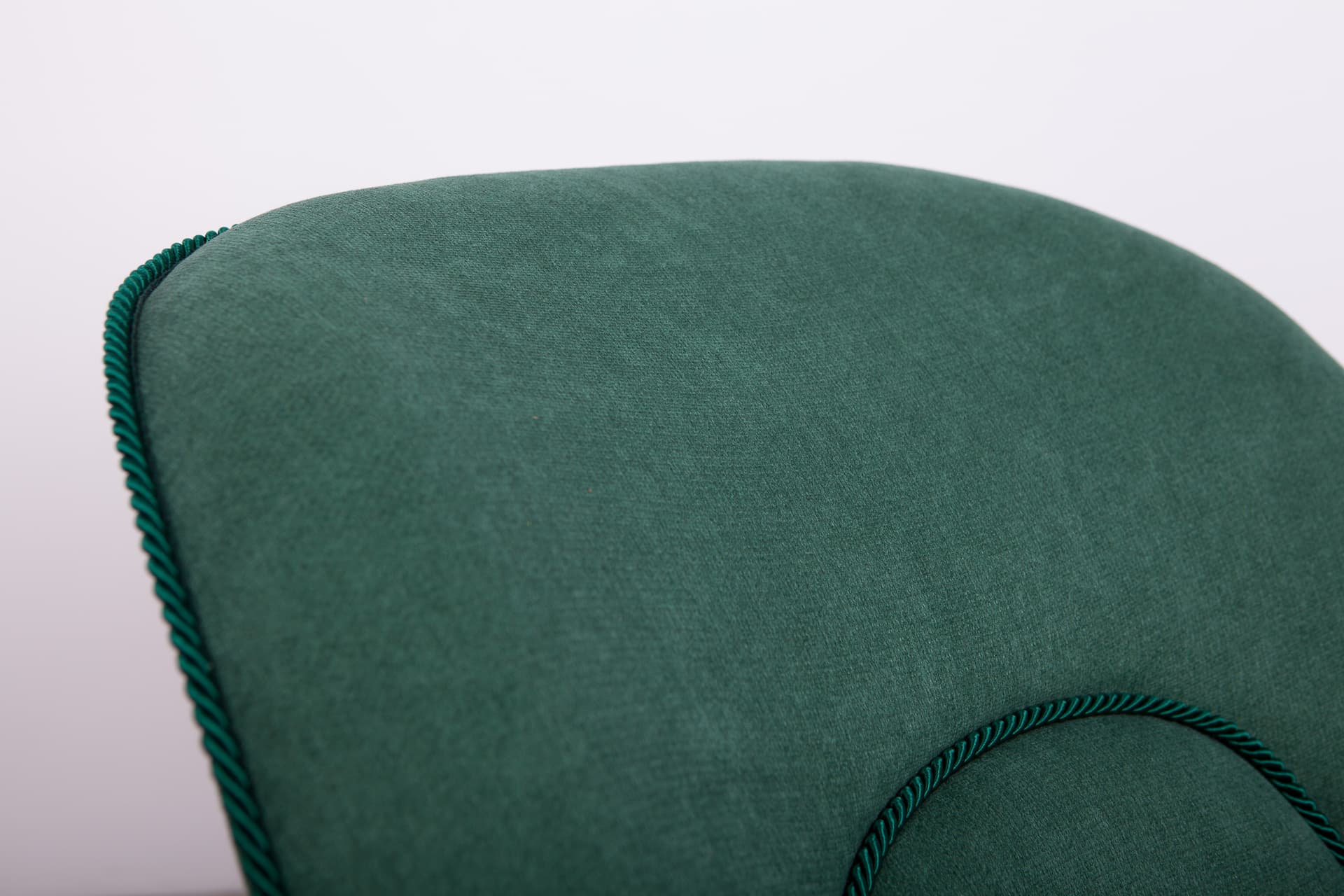 Fotel 345, zielony, tkanina, drewno, proj. J. Jędrachowicz, K. Racinowski, Poznańskie Fabryki Mebli, Polska, lata 50. - 290370