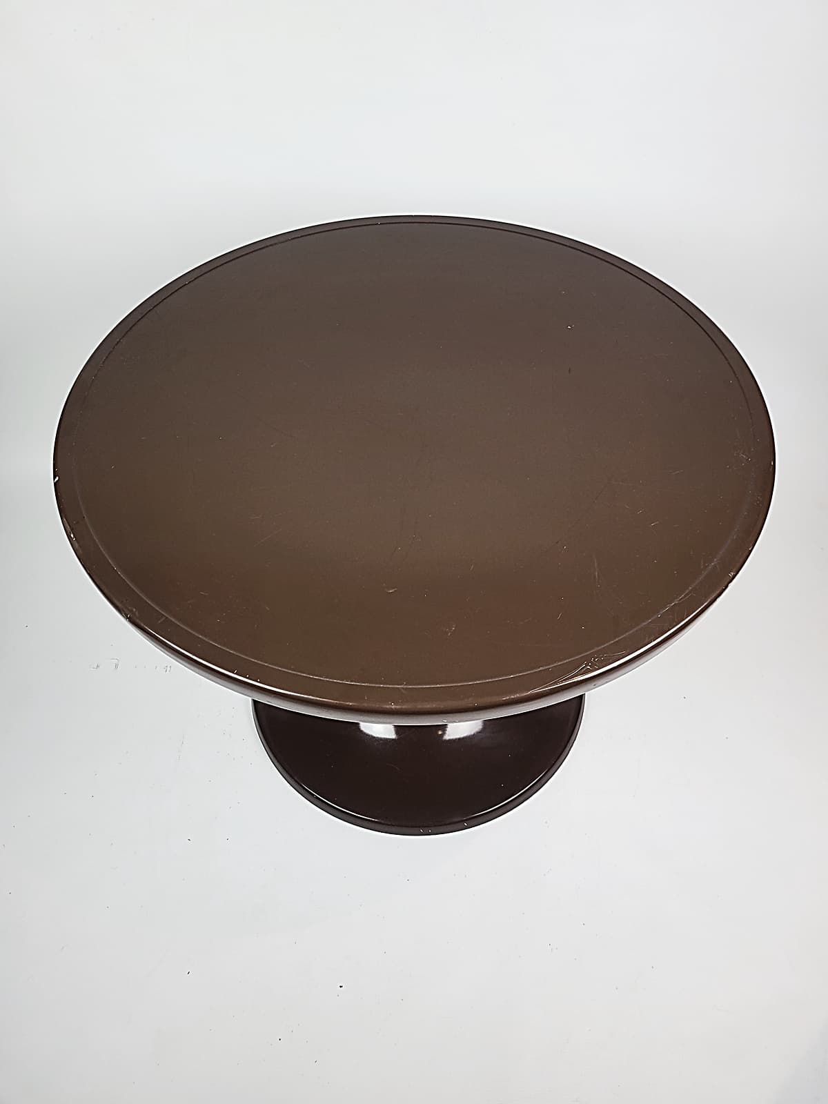 Stolik kawowy Space Age, brązowy, tworzywo, proj. E. Moeckl, lata 70. - 290425