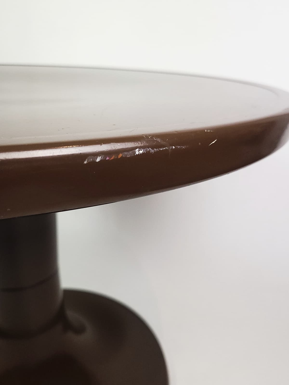 Stolik kawowy Space Age, brązowy, tworzywo, proj. E. Moeckl, lata 70. - 290427