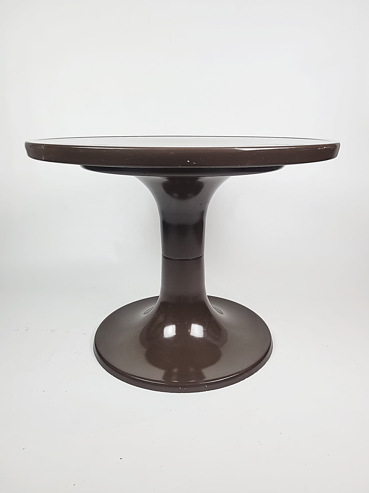 Stolik kawowy Space Age, brązowy, tworzywo, proj. E. Moeckl, lata 70. - 290424