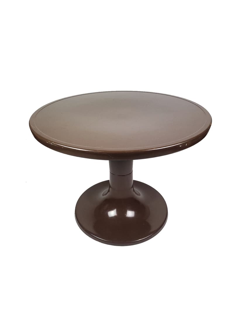 Stolik kawowy Space Age, brązowy, tworzywo, proj. E. Moeckl, lata 70.