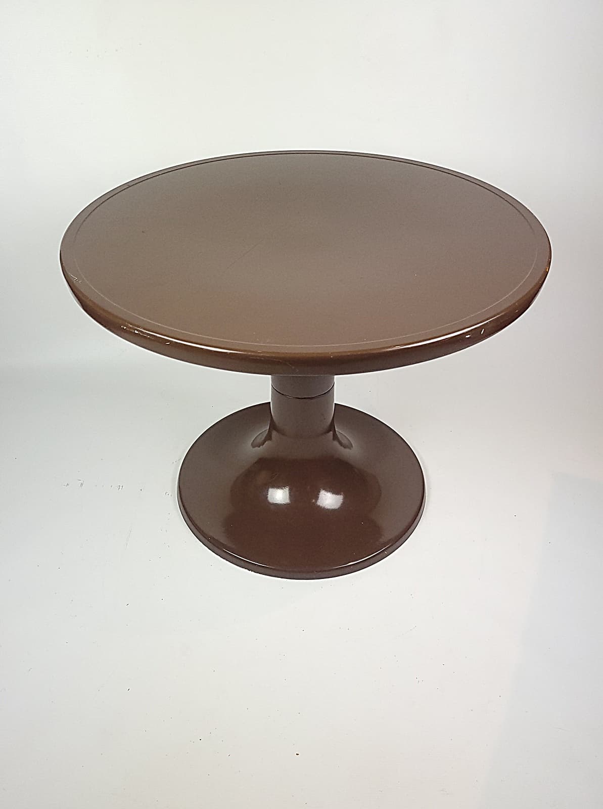 Stolik kawowy Space Age, brązowy, tworzywo, proj. E. Moeckl, lata 70. - 290429