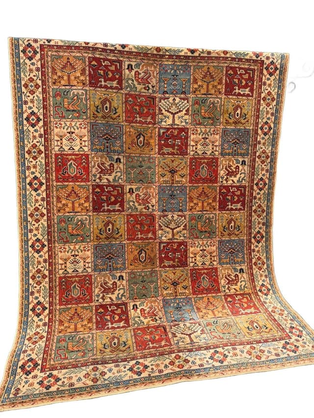 Dywan perski, multikolor, wełna, Niemcy, lata 90., 275x200 cm - WYMIARY