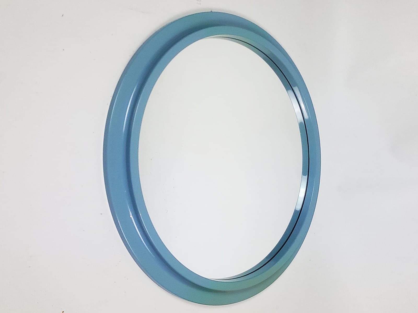 Wall Mirror Space Age, blue, glass, 1970s - 290487