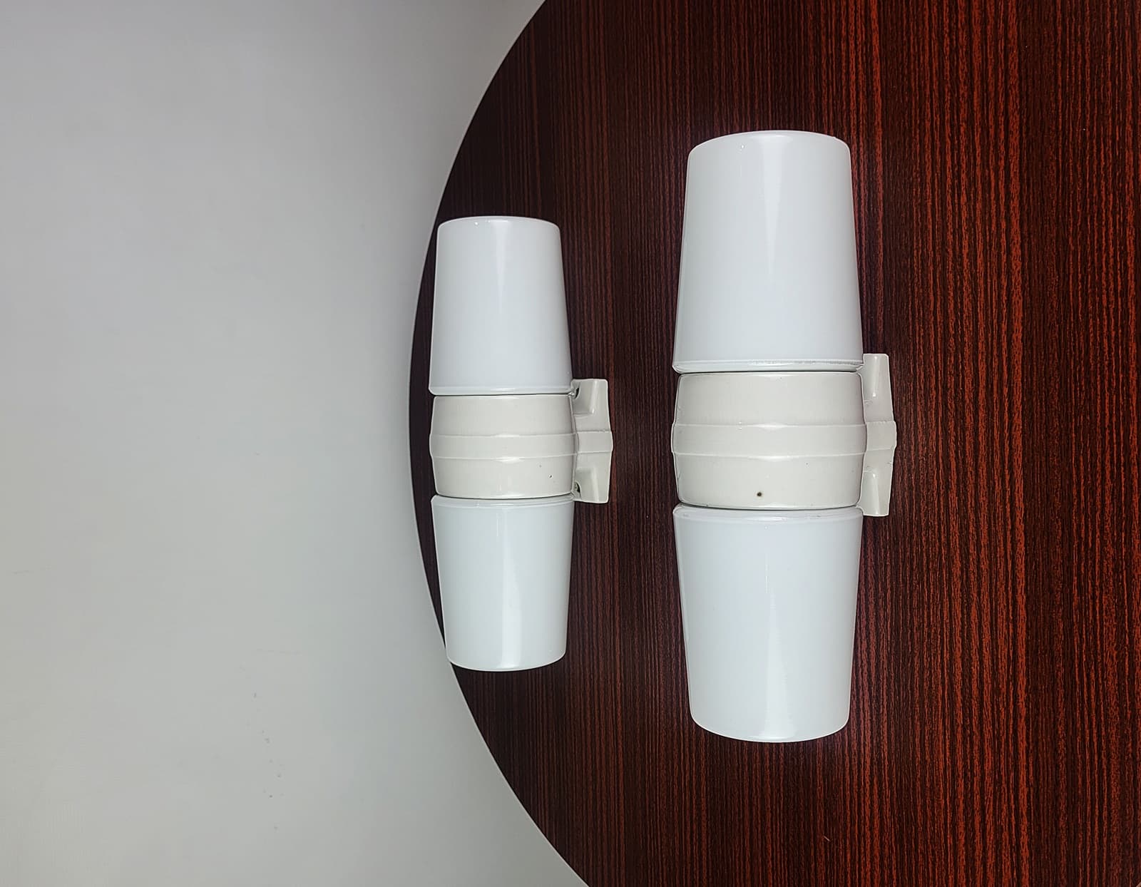 Para kinkietów 6065, biały, porcelana, szkło, proj. S. Bernadotte, Szwecja, lata 70. - 290495