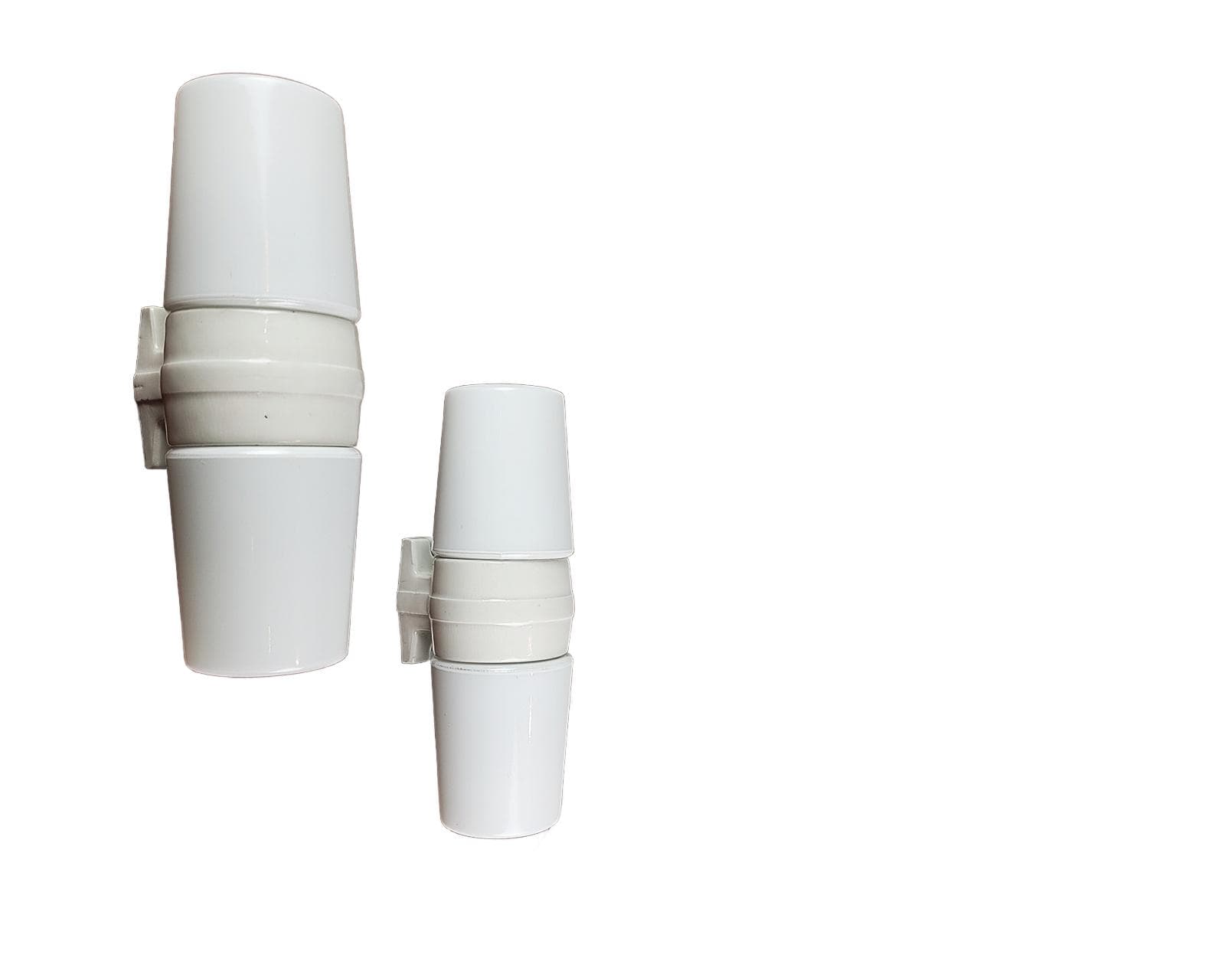 Para kinkietów 6065, biały, porcelana, szkło, proj. S. Bernadotte, Szwecja, lata 70.