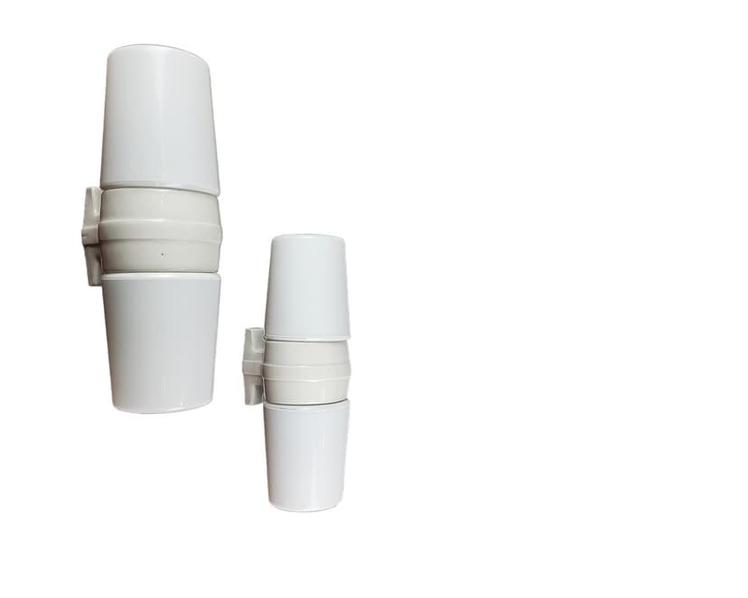 Para kinkietów 6065, biały, porcelana, szkło, proj. S. Bernadotte, Szwecja, lata 70.