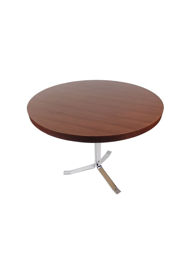 Coffee table, brown rosewood, chrome, 1970s. - DIMENSION