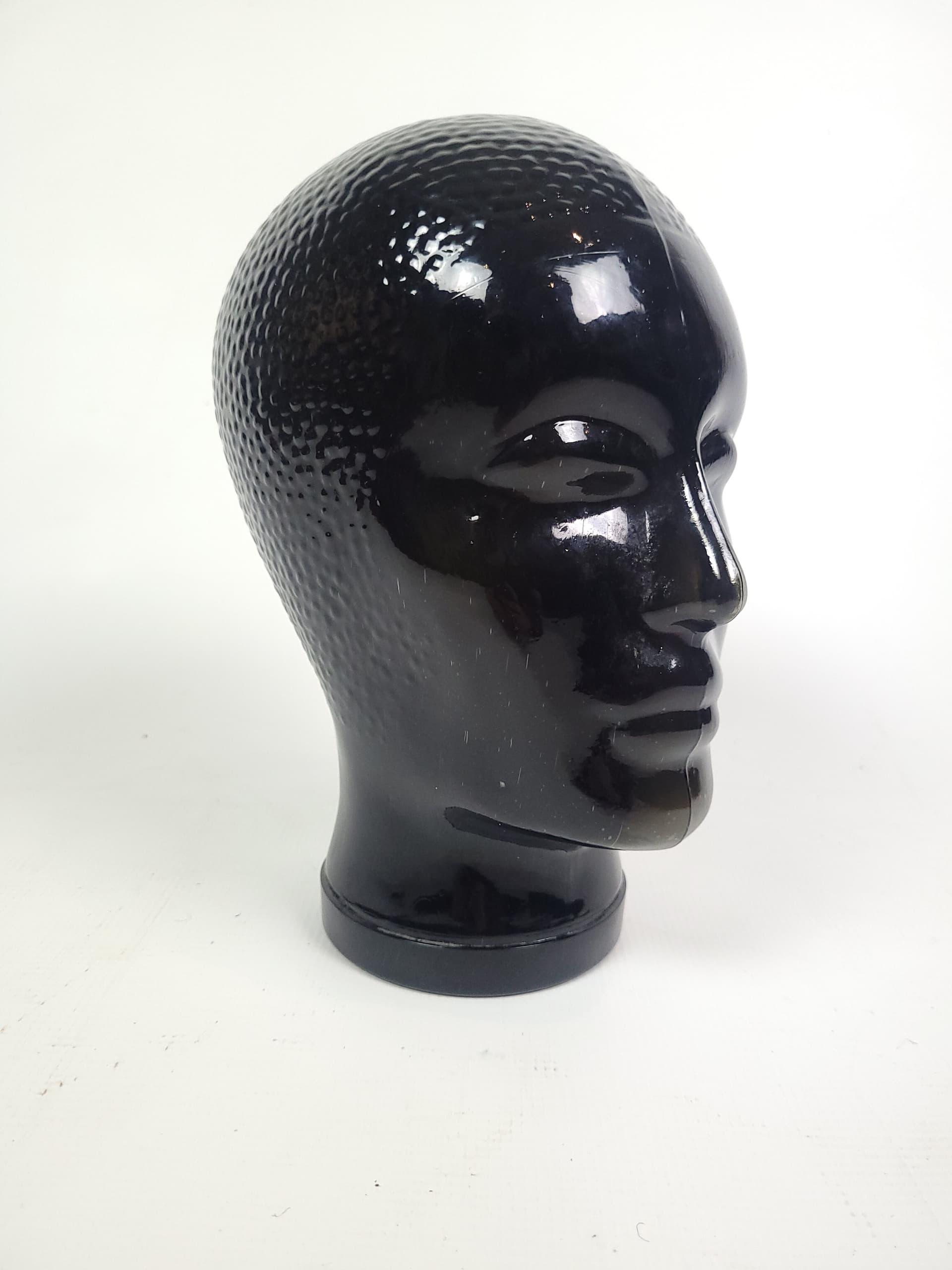 Głowa dekoracyjna Space Age, szkło czarne, Niemcy, lata 70. - 290558