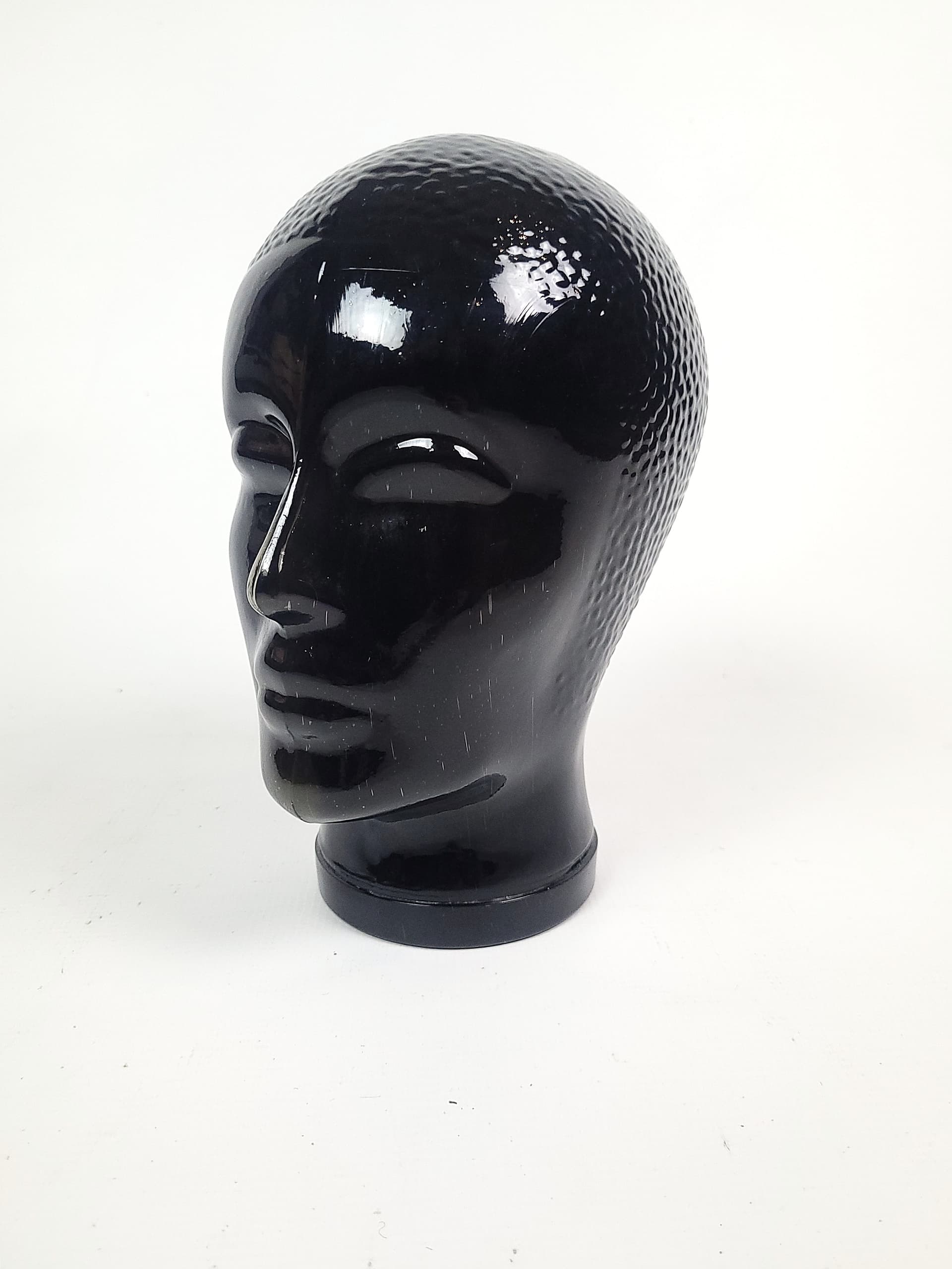 Głowa dekoracyjna Space Age, szkło czarne, Niemcy, lata 70. - 290560