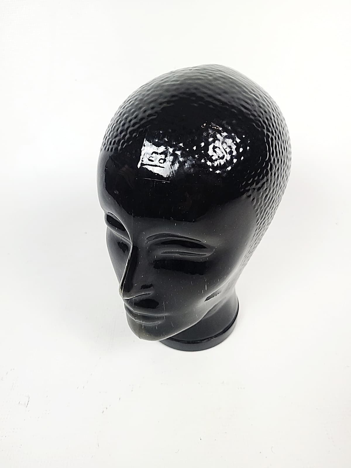 Głowa dekoracyjna Space Age, szkło czarne, Niemcy, lata 70. - 290555