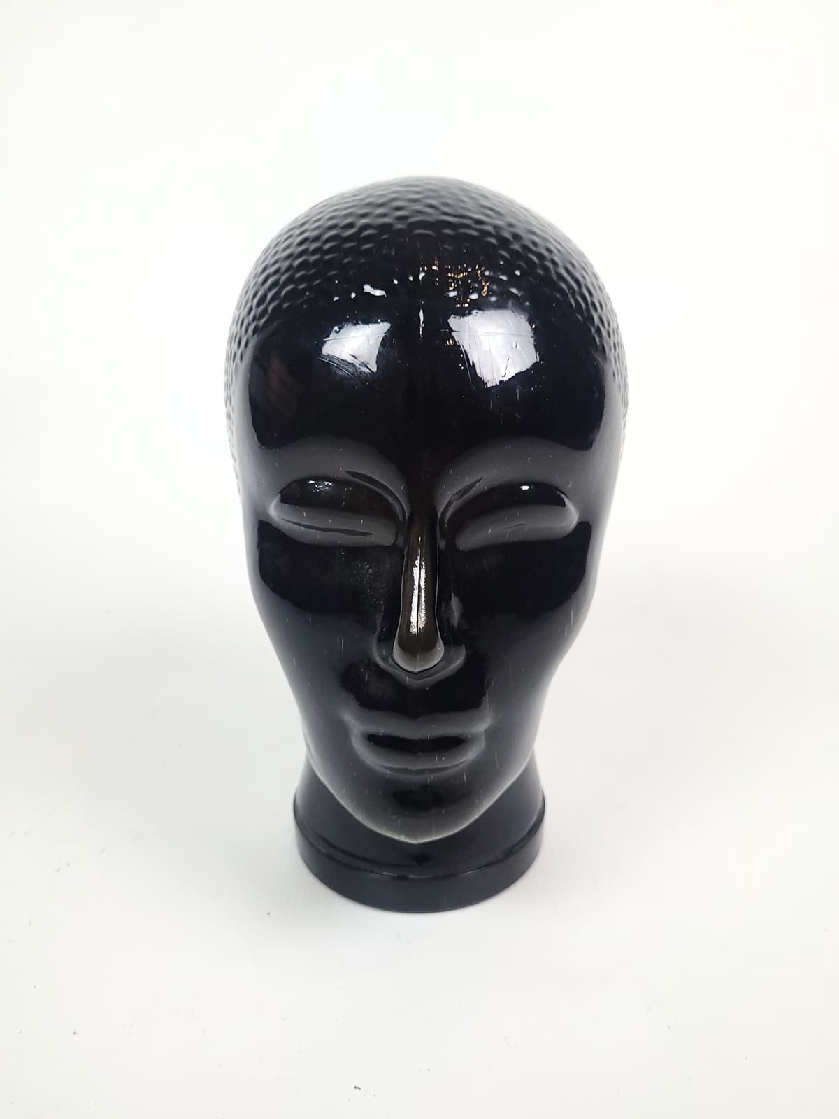 Głowa dekoracyjna Space Age, szkło czarne, Niemcy, lata 70. - 290551