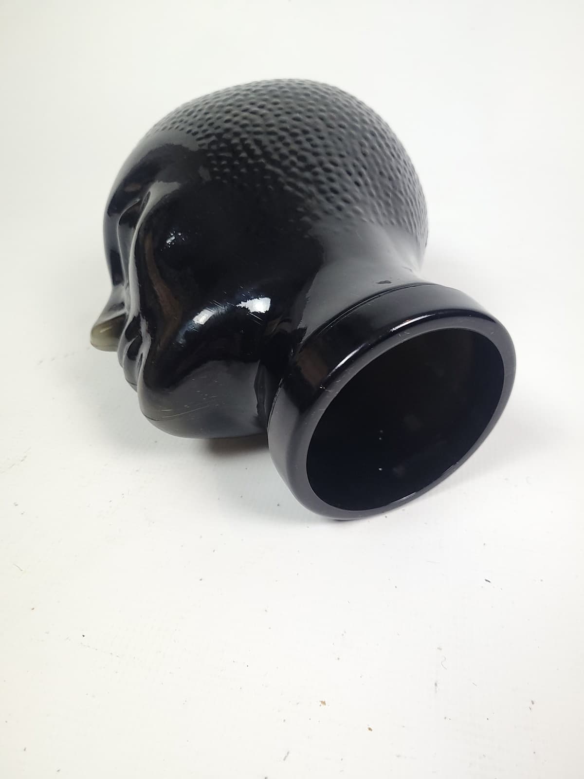 Głowa dekoracyjna Space Age, szkło czarne, Niemcy, lata 70. - 290556