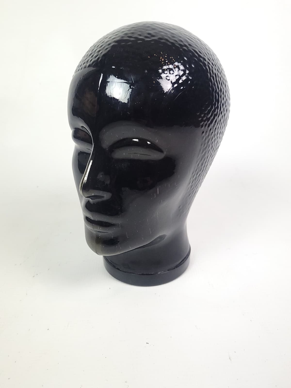 Głowa dekoracyjna Space Age, szkło czarne, Niemcy, lata 70. - 290550