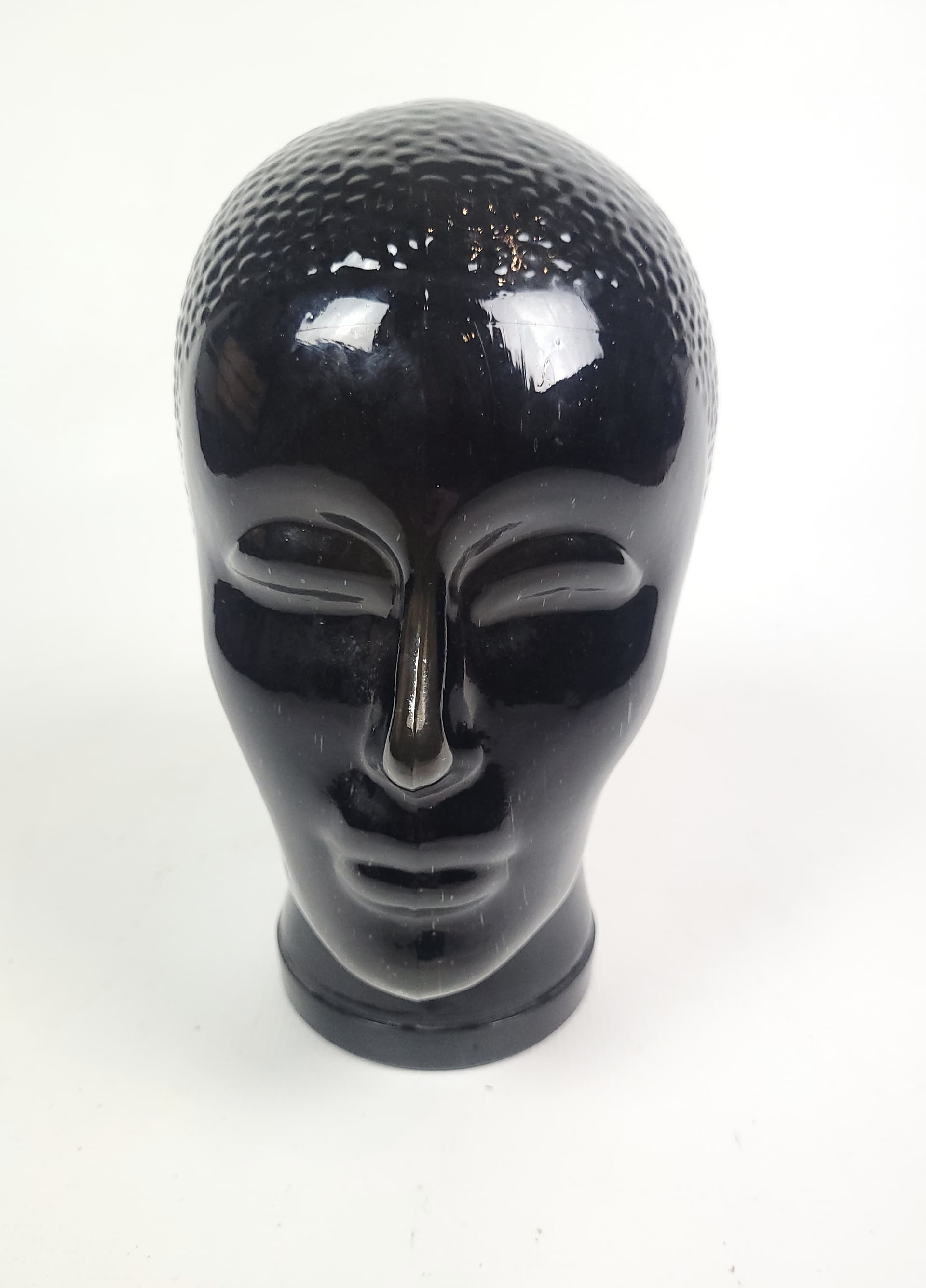 Głowa dekoracyjna Space Age, szkło czarne, Niemcy, lata 70. - 290559