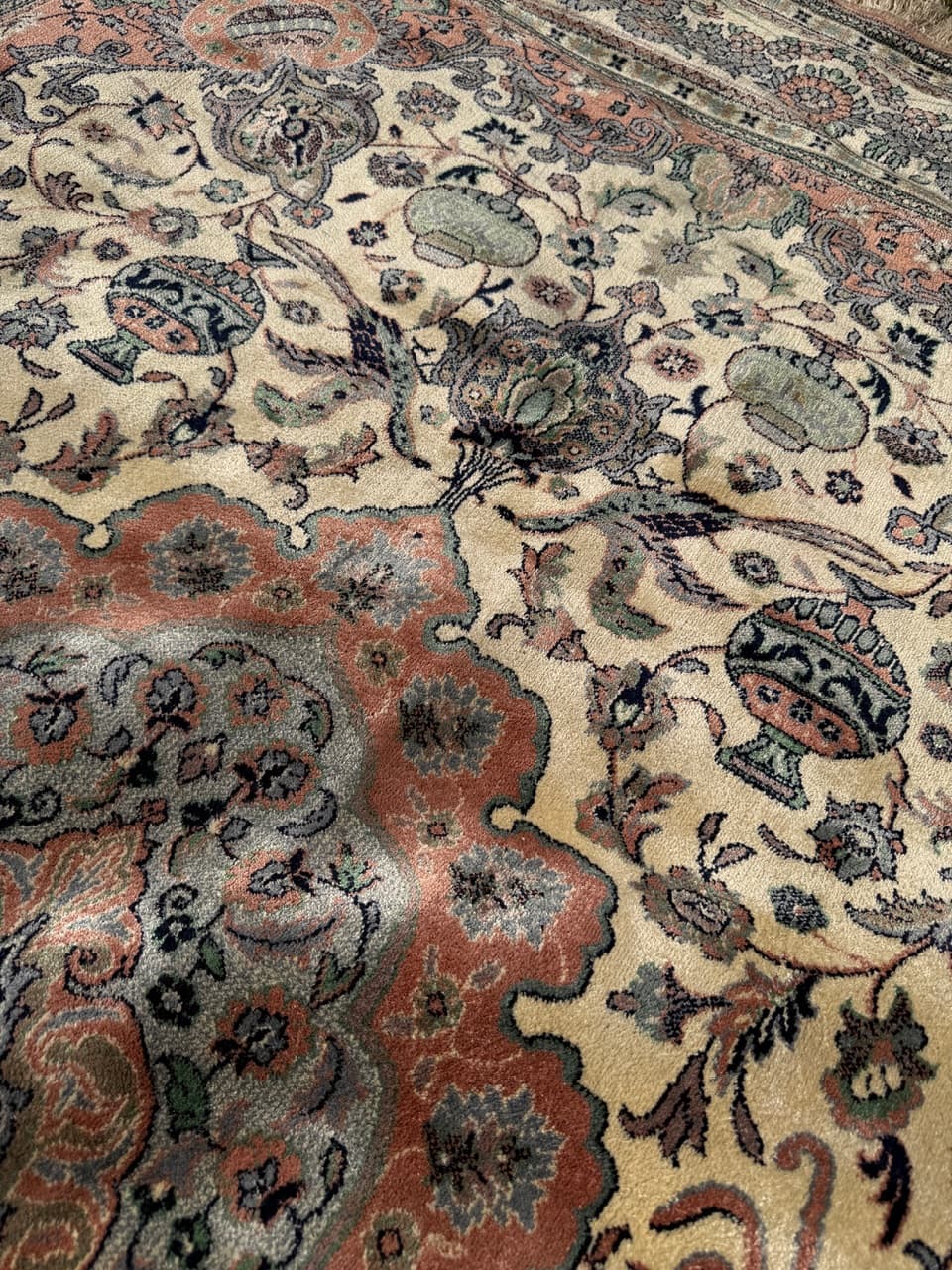 Dywan Rajski Ogród 285x200 cm, beżowy, wiskoza bawełna, Belgia - 290576