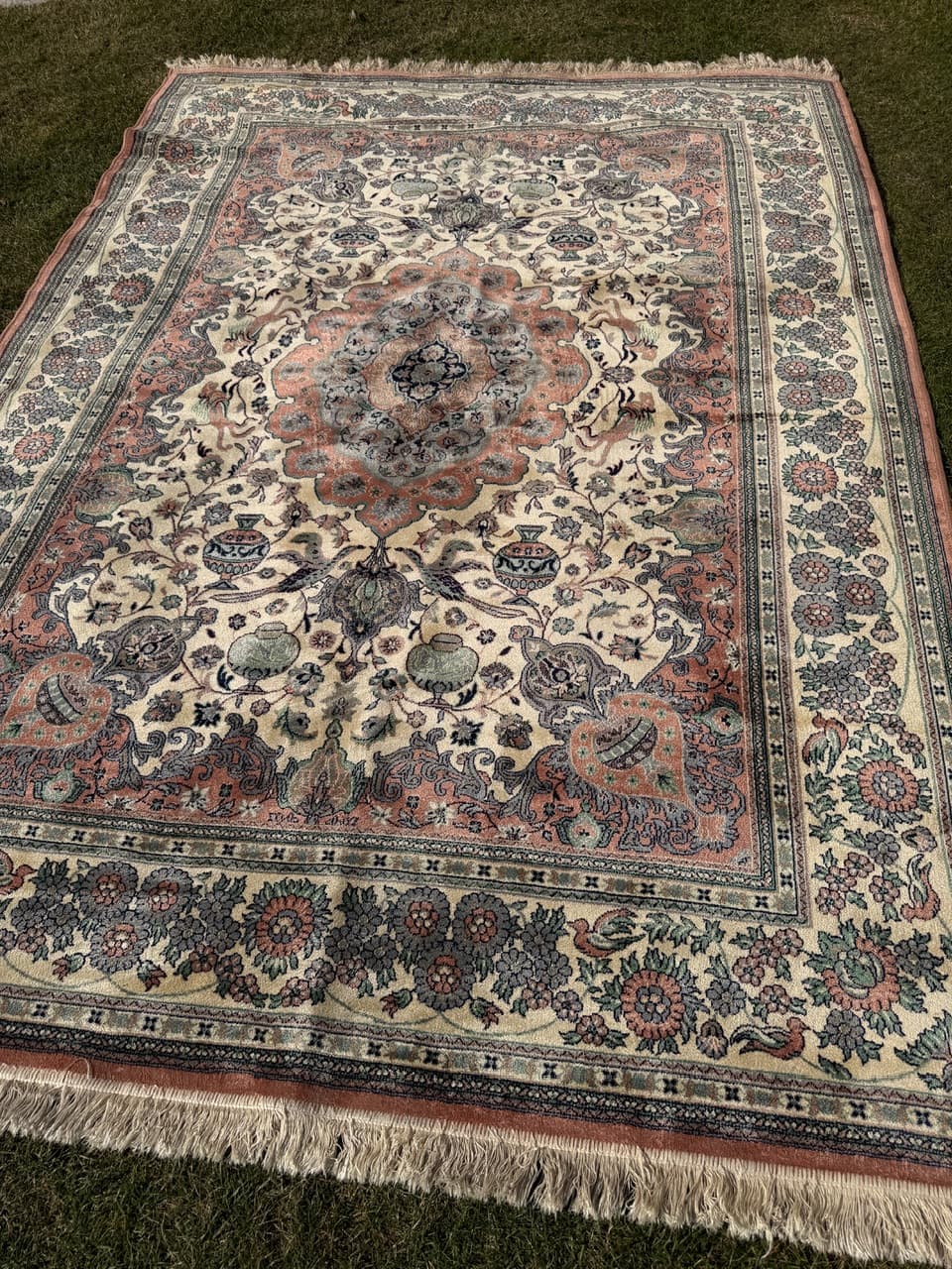 Dywan Rajski Ogród 285x200 cm, beżowy, wiskoza bawełna, Belgia - 290572