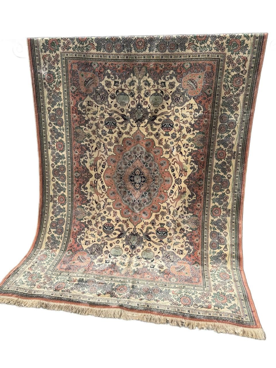 Dywan Rajski Ogród 285x200 cm, beżowy, wiskoza bawełna, Belgia