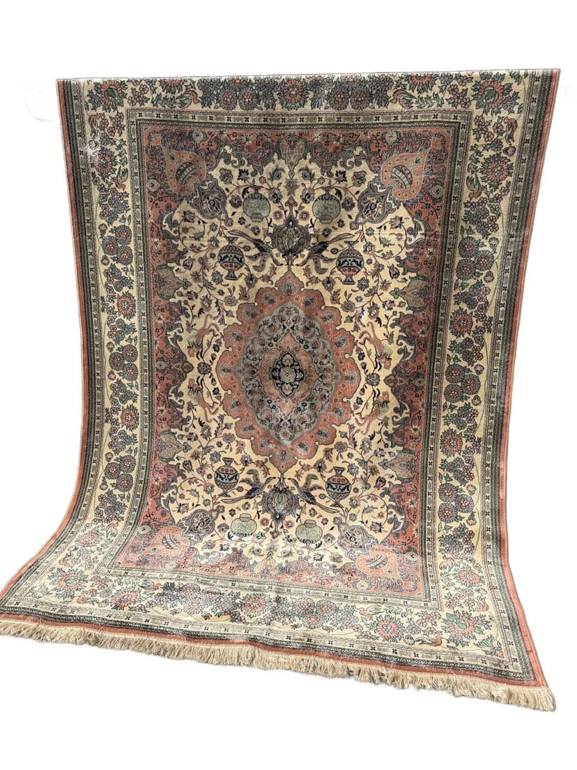 Dywan Rajski Ogród 285x200 cm, beżowy, wiskoza bawełna, Belgia