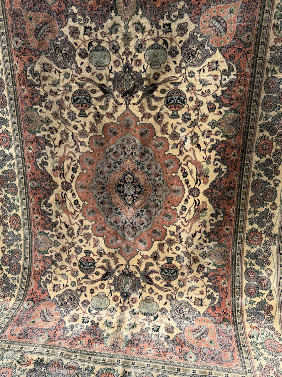 Dywan Rajski Ogród 285x200 cm, beżowy, wiskoza bawełna, Belgia - 290568