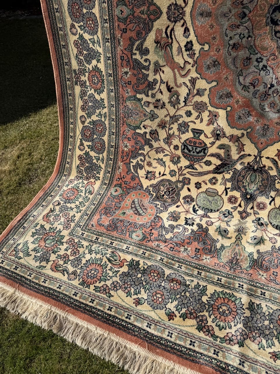 Dywan Rajski Ogród 285x200 cm, beżowy, wiskoza bawełna, Belgia - 290567