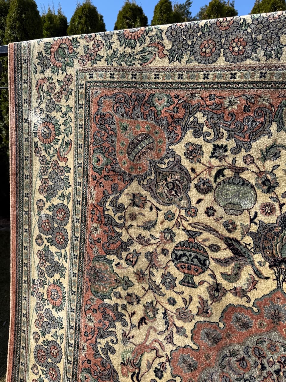 Dywan Rajski Ogród 285x200 cm, beżowy, wiskoza bawełna, Belgia - 290565