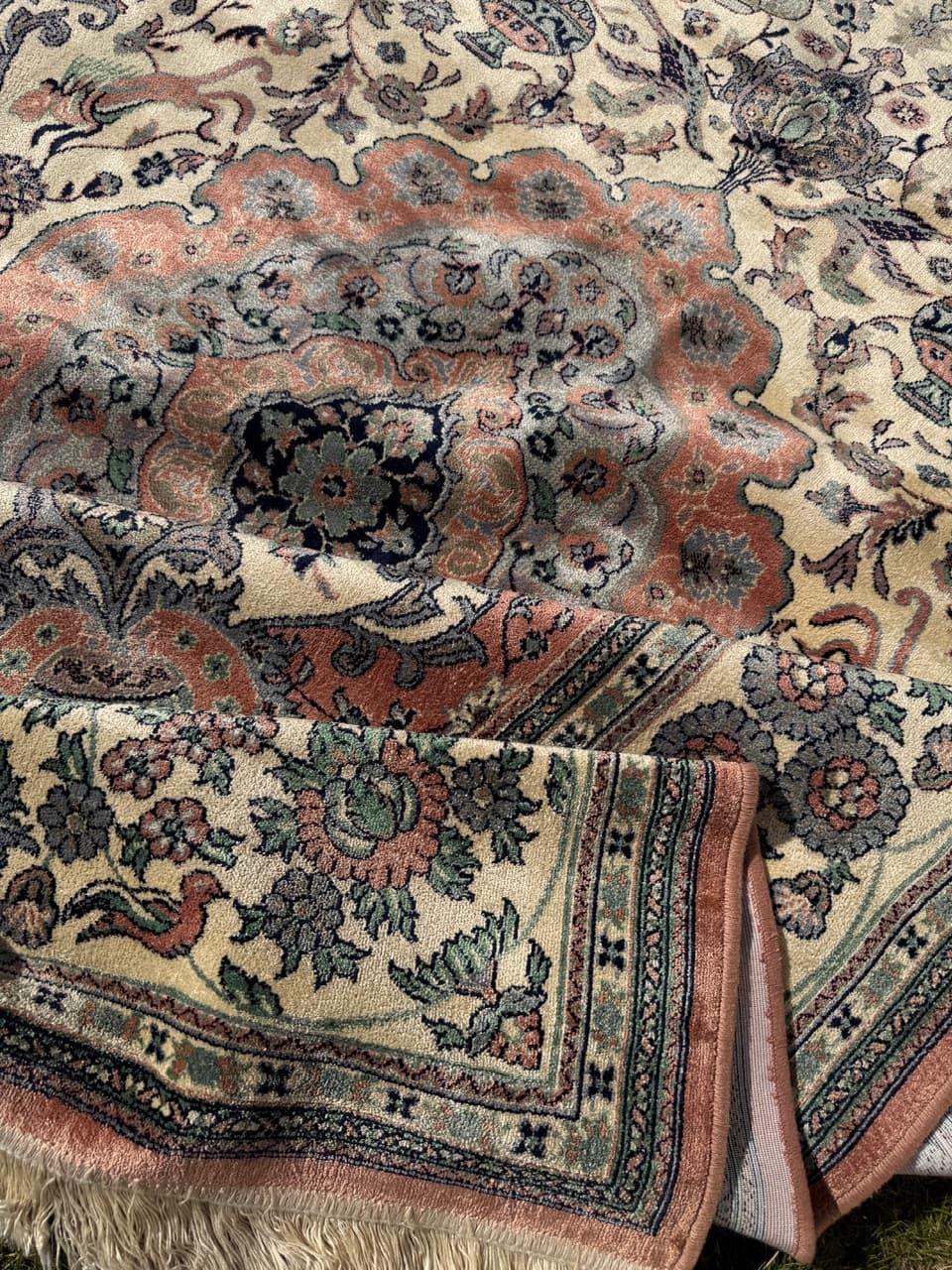 Dywan Rajski Ogród 285x200 cm, beżowy, wiskoza bawełna, Belgia - 290575