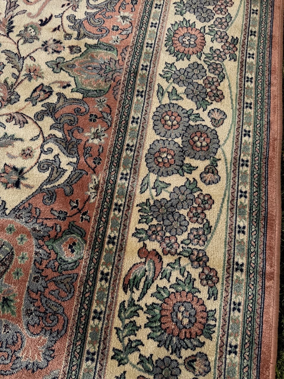 Dywan Rajski Ogród 285x200 cm, beżowy, wiskoza bawełna, Belgia - 290574