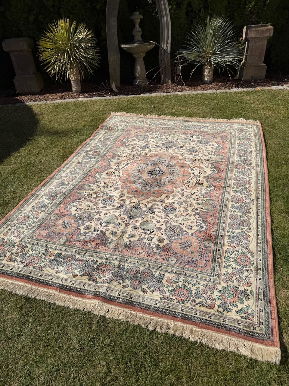 Dywan Rajski Ogród 285x200 cm, beżowy, wiskoza bawełna, Belgia - 290571