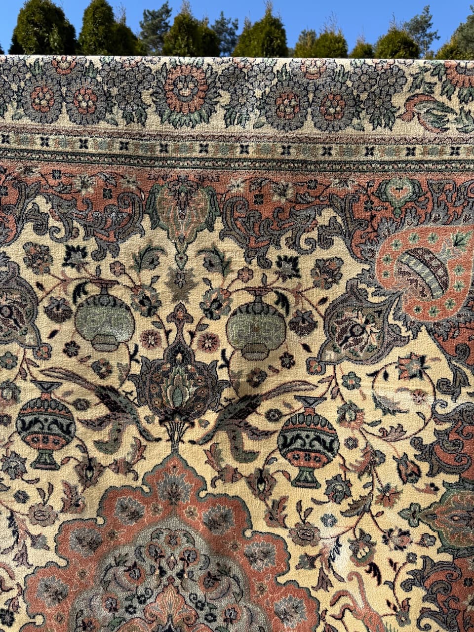 Dywan Rajski Ogród 285x200 cm, beżowy, wiskoza bawełna, Belgia - 290566