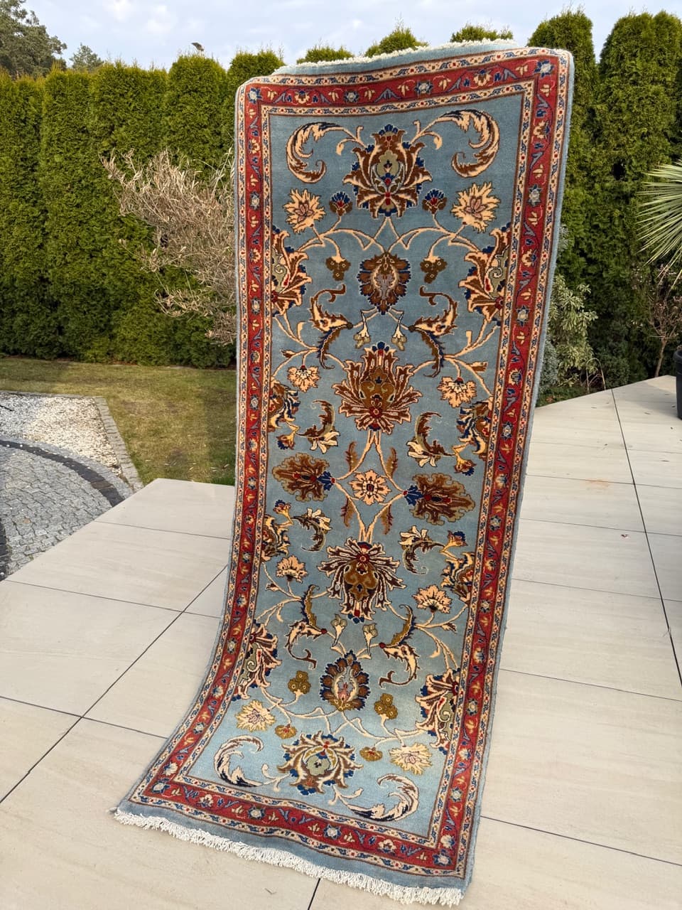 Dywan Keshan 245x93 cm, niebieski, wełna, Iran - 290609