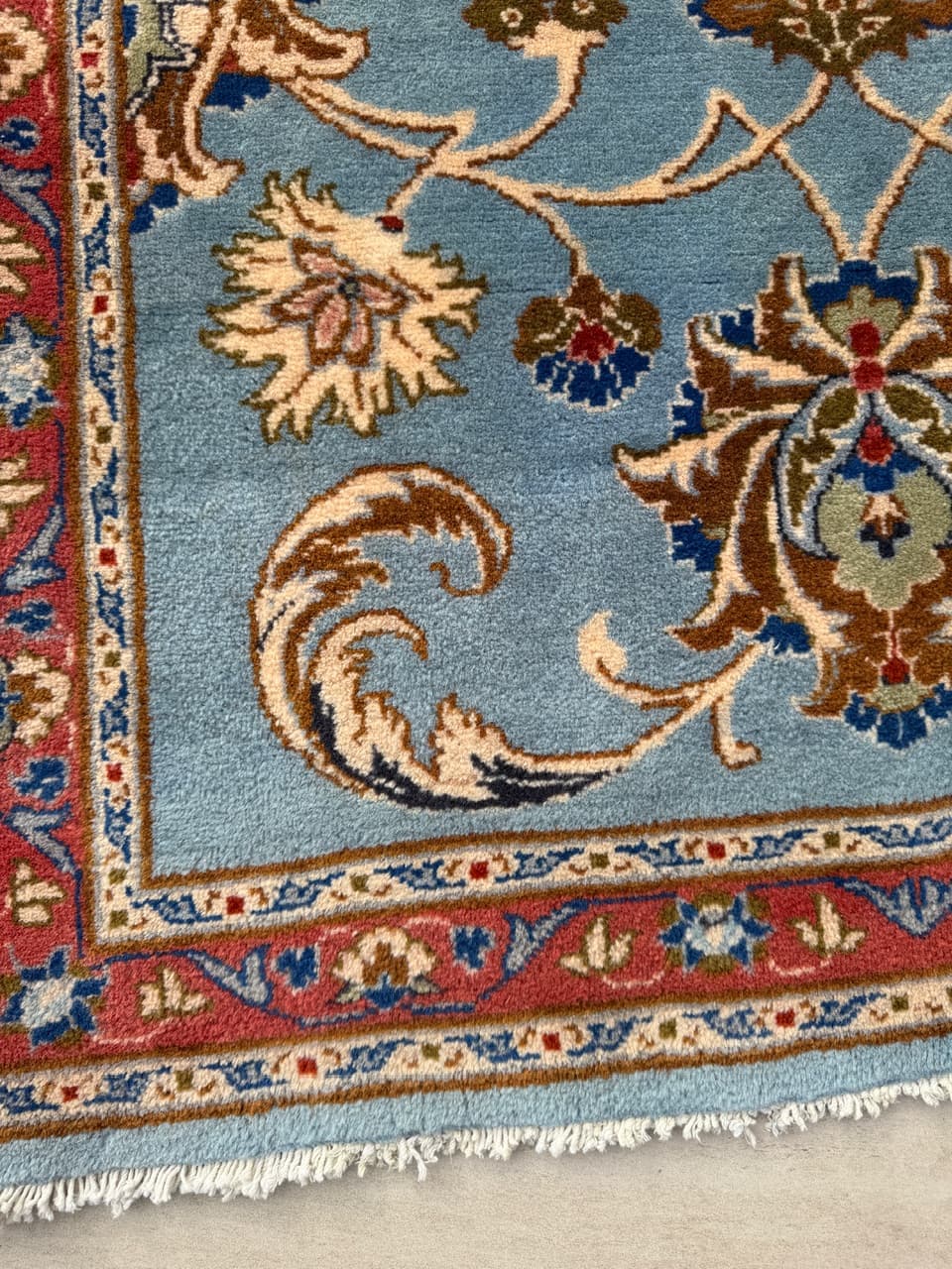 Dywan Keshan 245x93 cm, niebieski, wełna, Iran - 290613