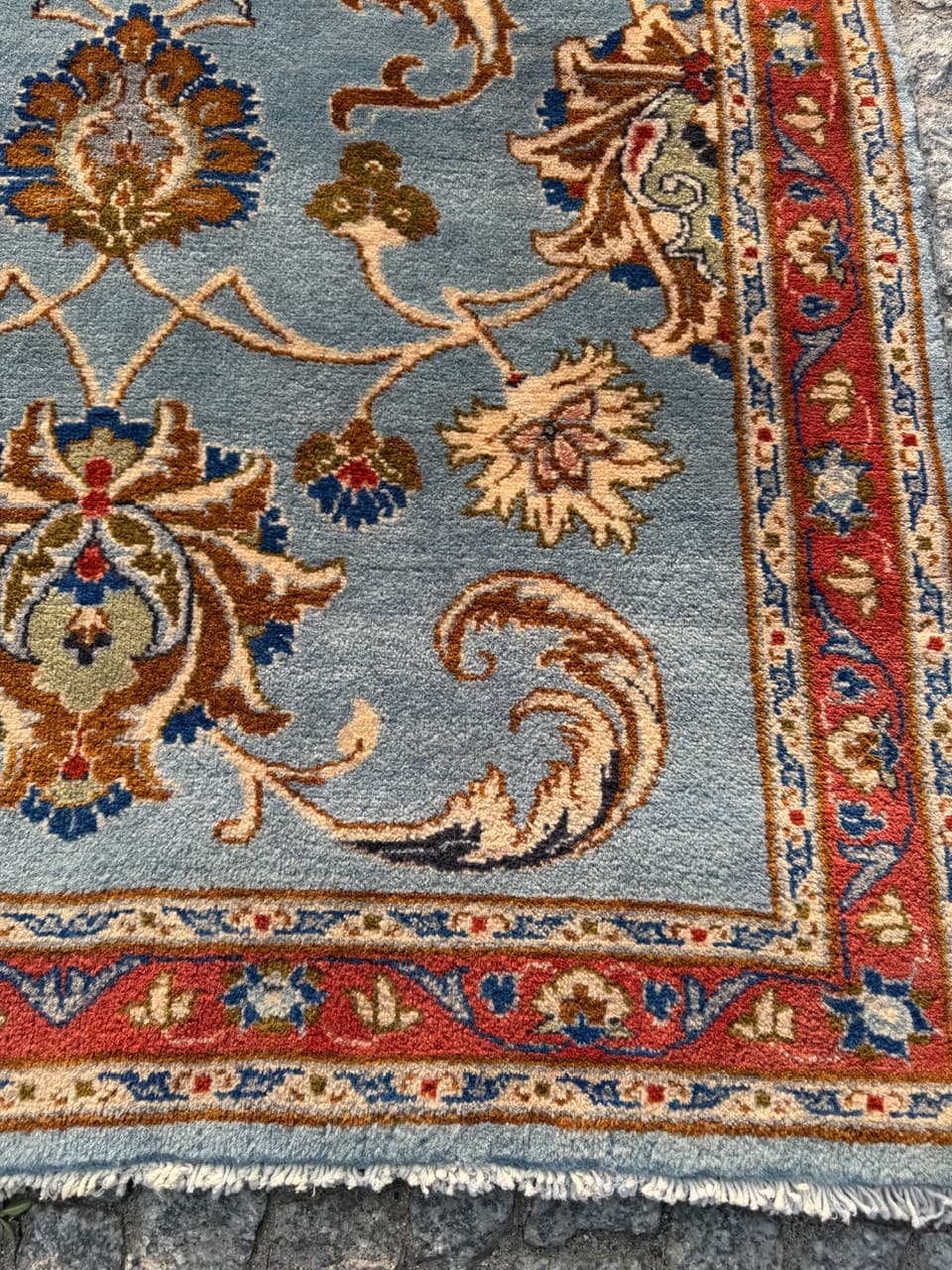 Dywan Keshan 245x93 cm, niebieski, wełna, Iran - 290619