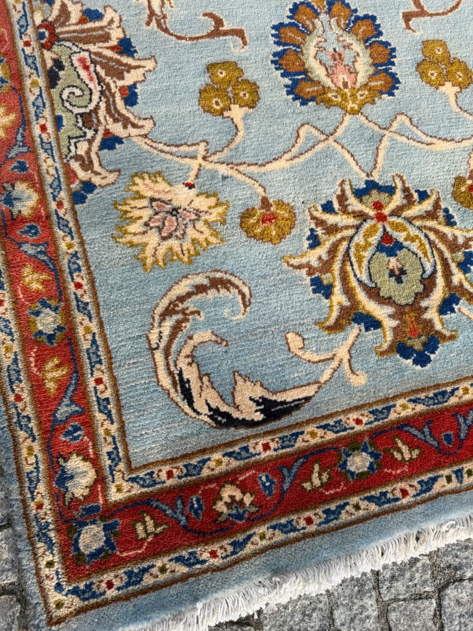 Dywan Keshan 245x93 cm, niebieski, wełna, Iran - 290621