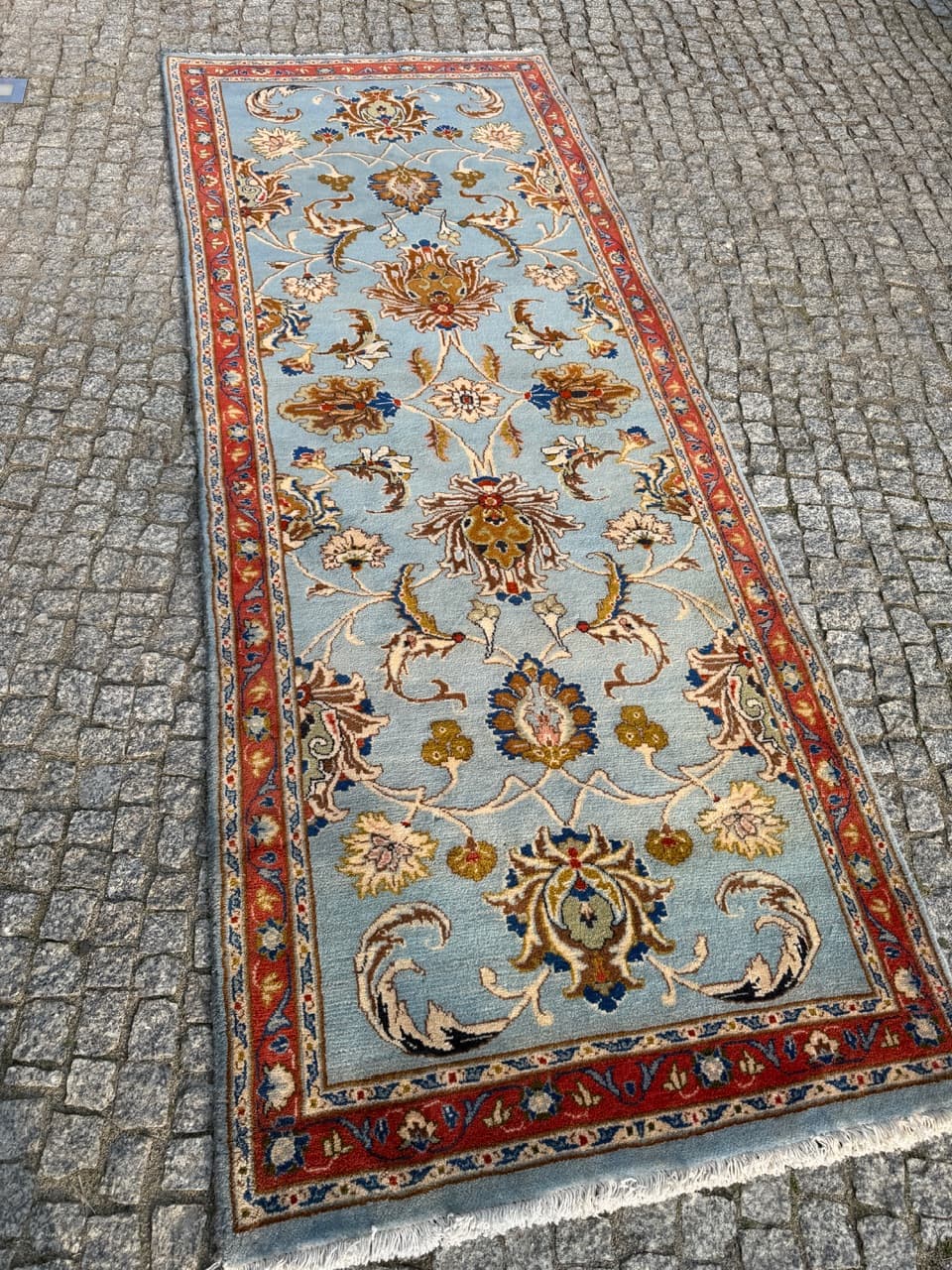 Dywan Keshan 245x93 cm, niebieski, wełna, Iran - 290620