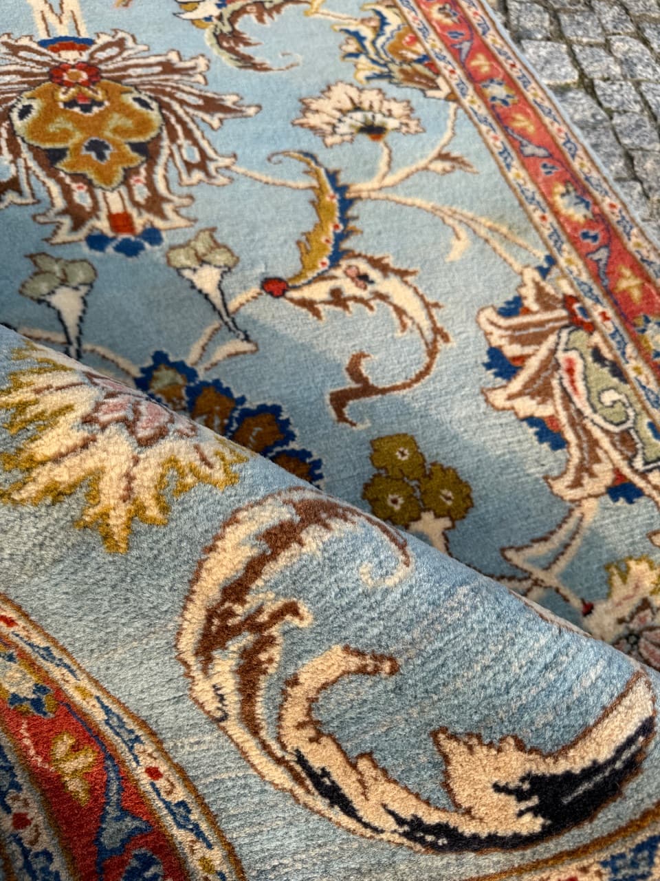 Dywan Keshan 245x93 cm, niebieski, wełna, Iran - 290622