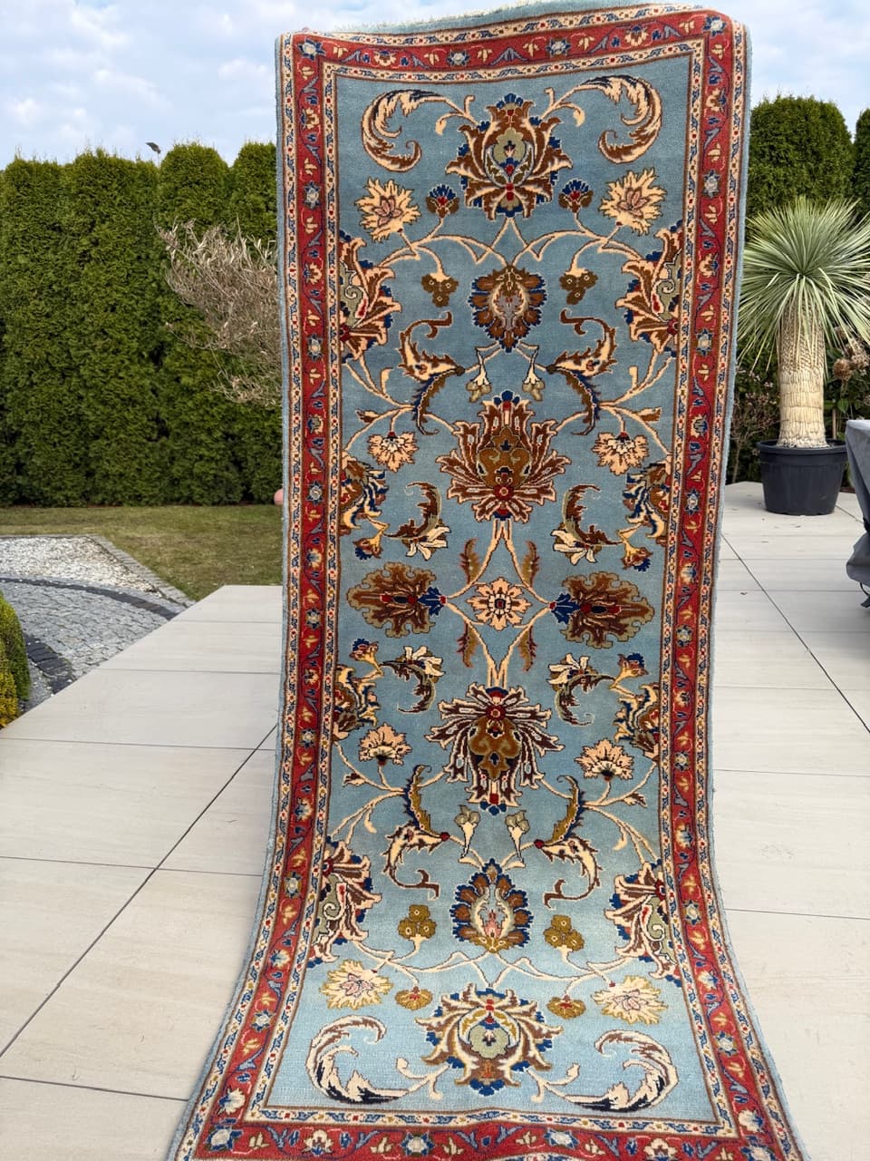 Dywan Keshan 245x93 cm, niebieski, wełna, Iran - 290611