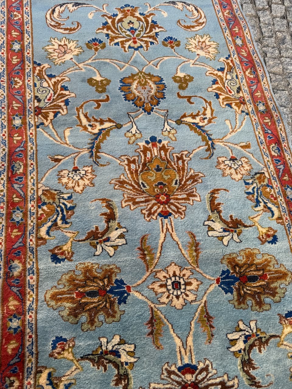 Dywan Keshan 245x93 cm, niebieski, wełna, Iran - 290623