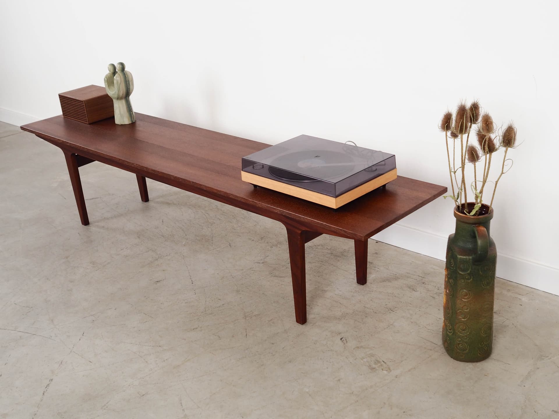 Lowboard, dąb fornir, teak, brązowy, Dania, lata 70. - 290672