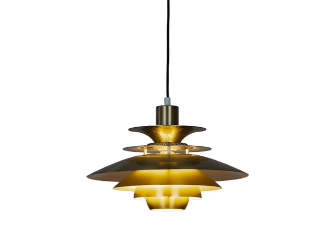 Pendant Lamp Lotus, gold aluminium, by K. Wiborg, Jeka, Denmark, 1980s. - DIMENSION