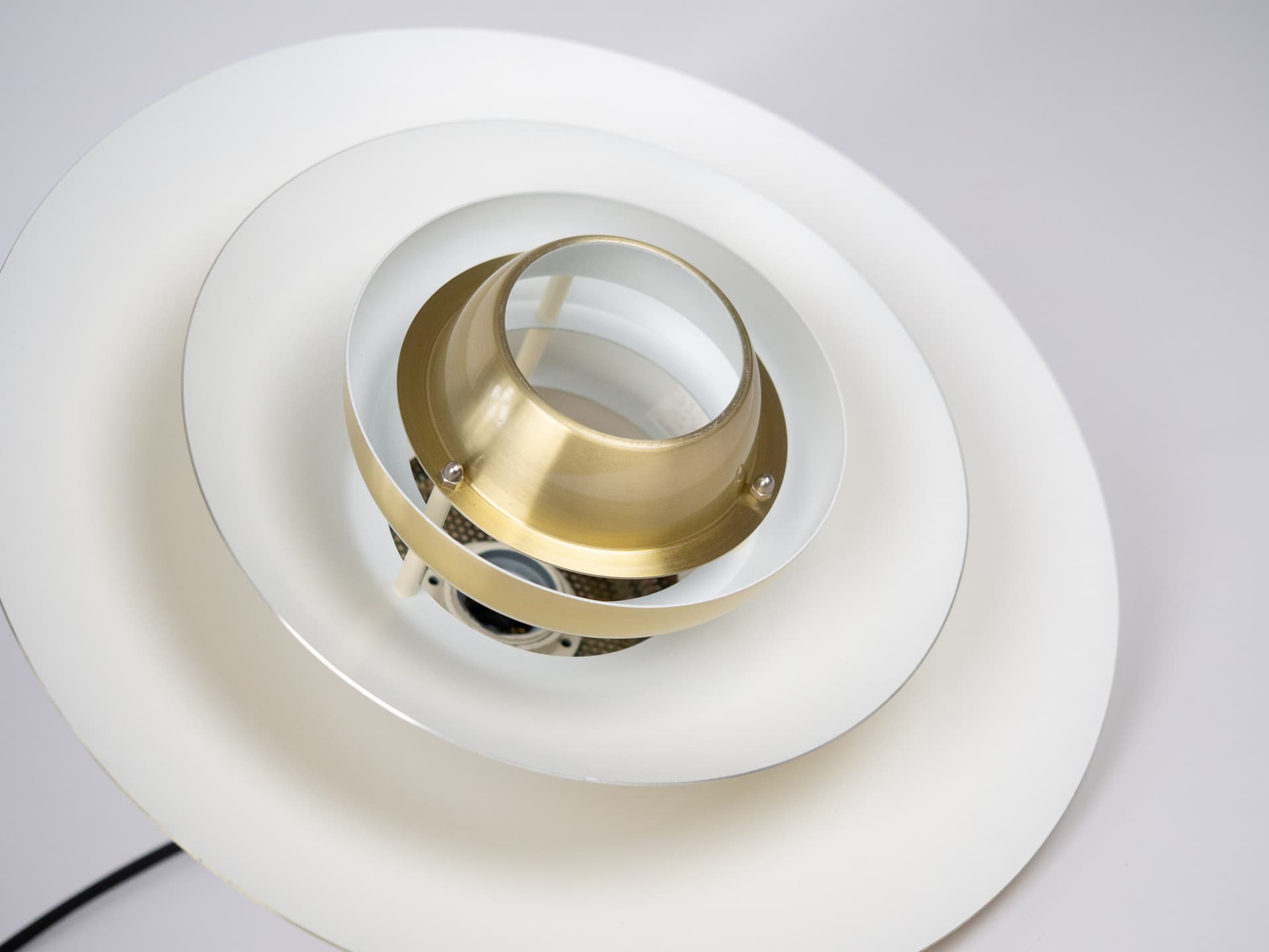 Pendant Lamp Lotus, gold aluminium, by K. Wiborg, Jeka, Denmark, 1980s. - 290763