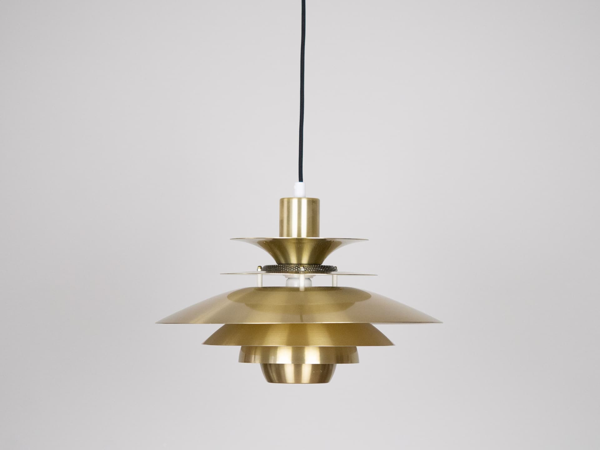 Pendant Lamp Lotus, gold aluminium, by K. Wiborg, Jeka, Denmark, 1980s. - 290754