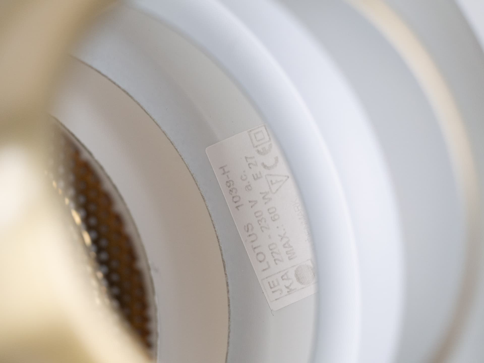 Pendant Lamp Lotus, gold aluminium, by K. Wiborg, Jeka, Denmark, 1980s. - 290764