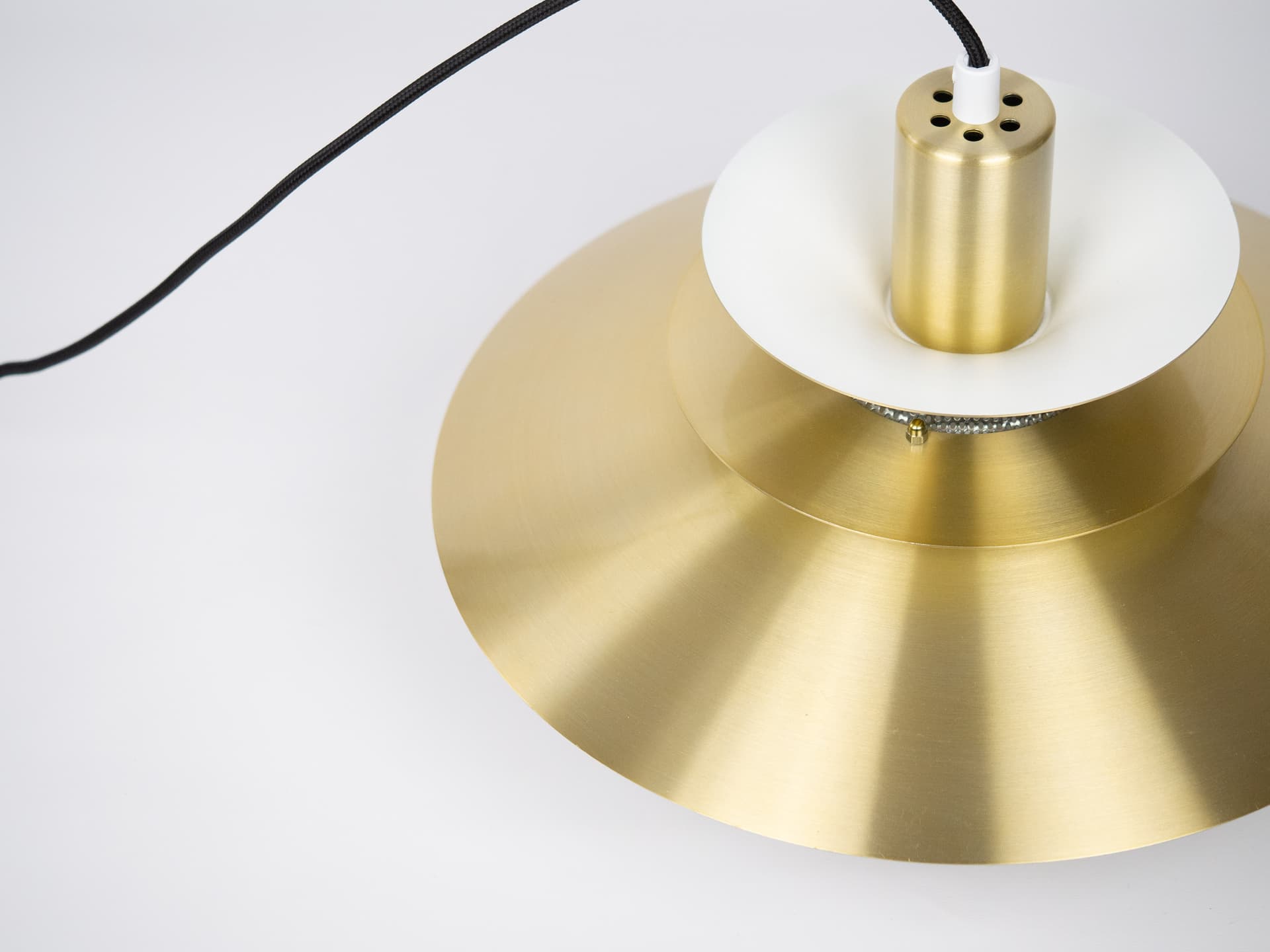 Pendant Lamp Lotus, gold aluminium, by K. Wiborg, Jeka, Denmark, 1980s. - 290758