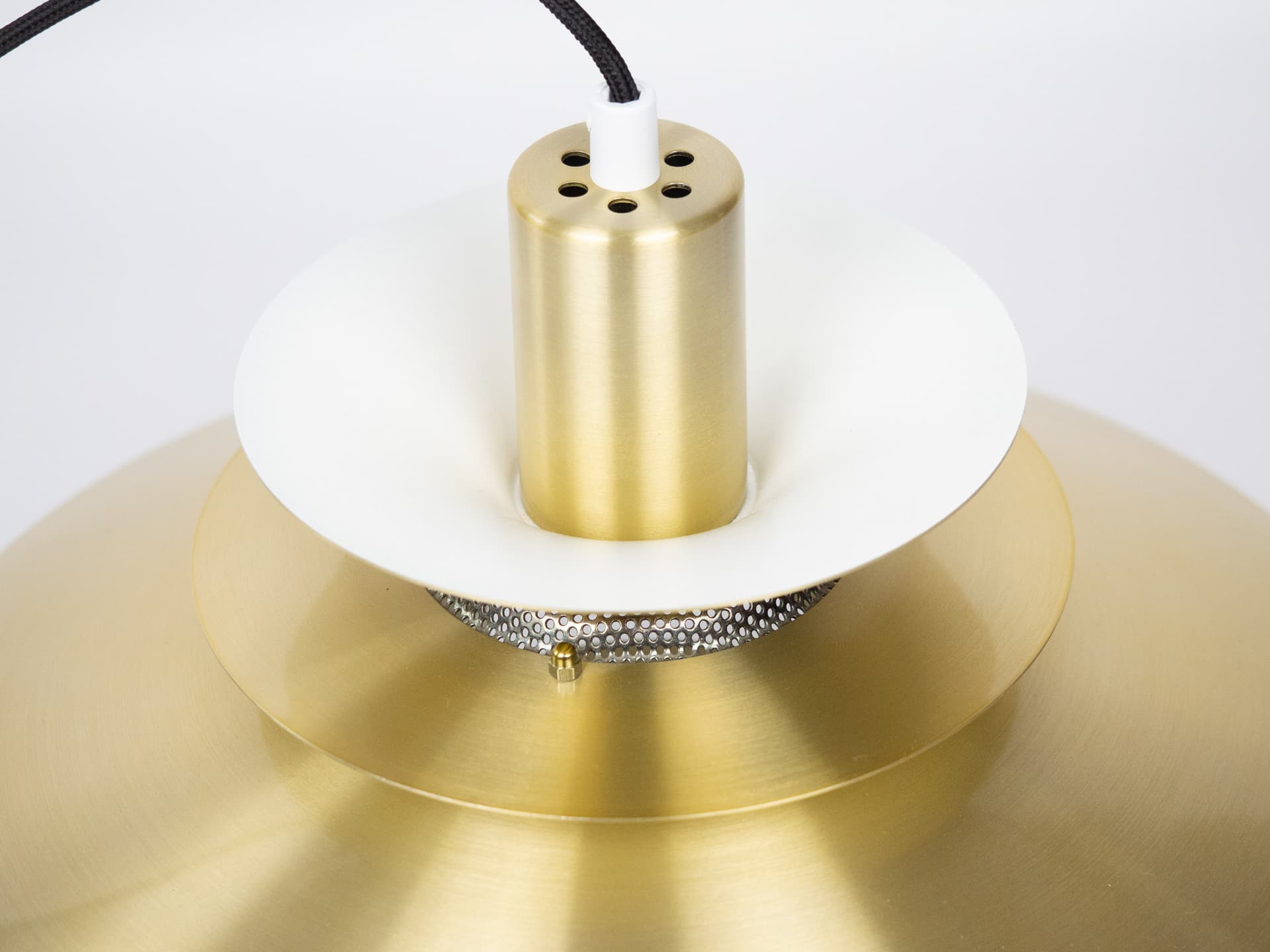 Pendant Lamp Lotus, gold aluminium, by K. Wiborg, Jeka, Denmark, 1980s. - 290759