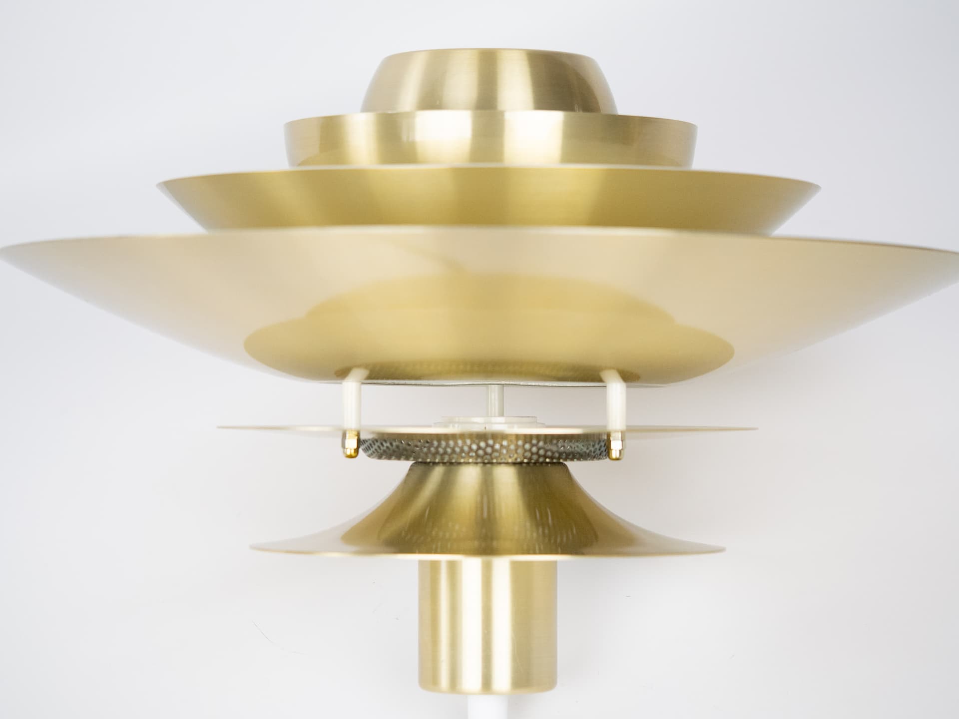 Pendant Lamp Lotus, gold aluminium, by K. Wiborg, Jeka, Denmark, 1980s. - 290761