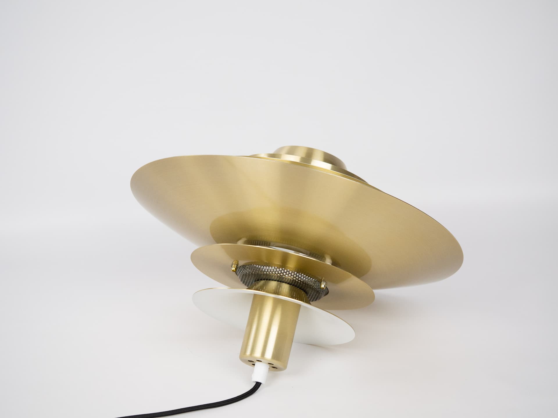 Pendant Lamp Lotus, gold aluminium, by K. Wiborg, Jeka, Denmark, 1980s. - 290760